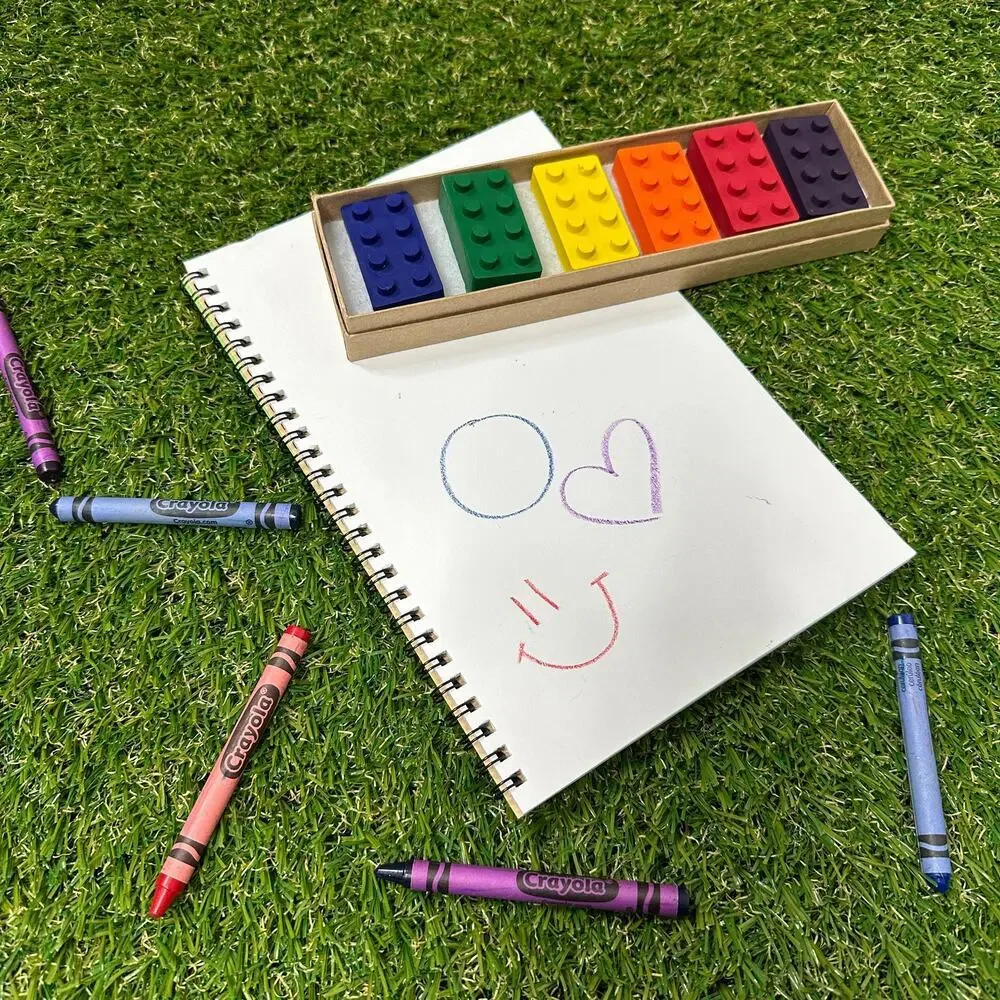 2/$30 Building Bricks Blocks Crayons (6), Kids Girls Boys Gender Neutral Gift
